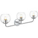 Genesis 3 Light 28 inch Chrome Bath Sconce Wall Light
