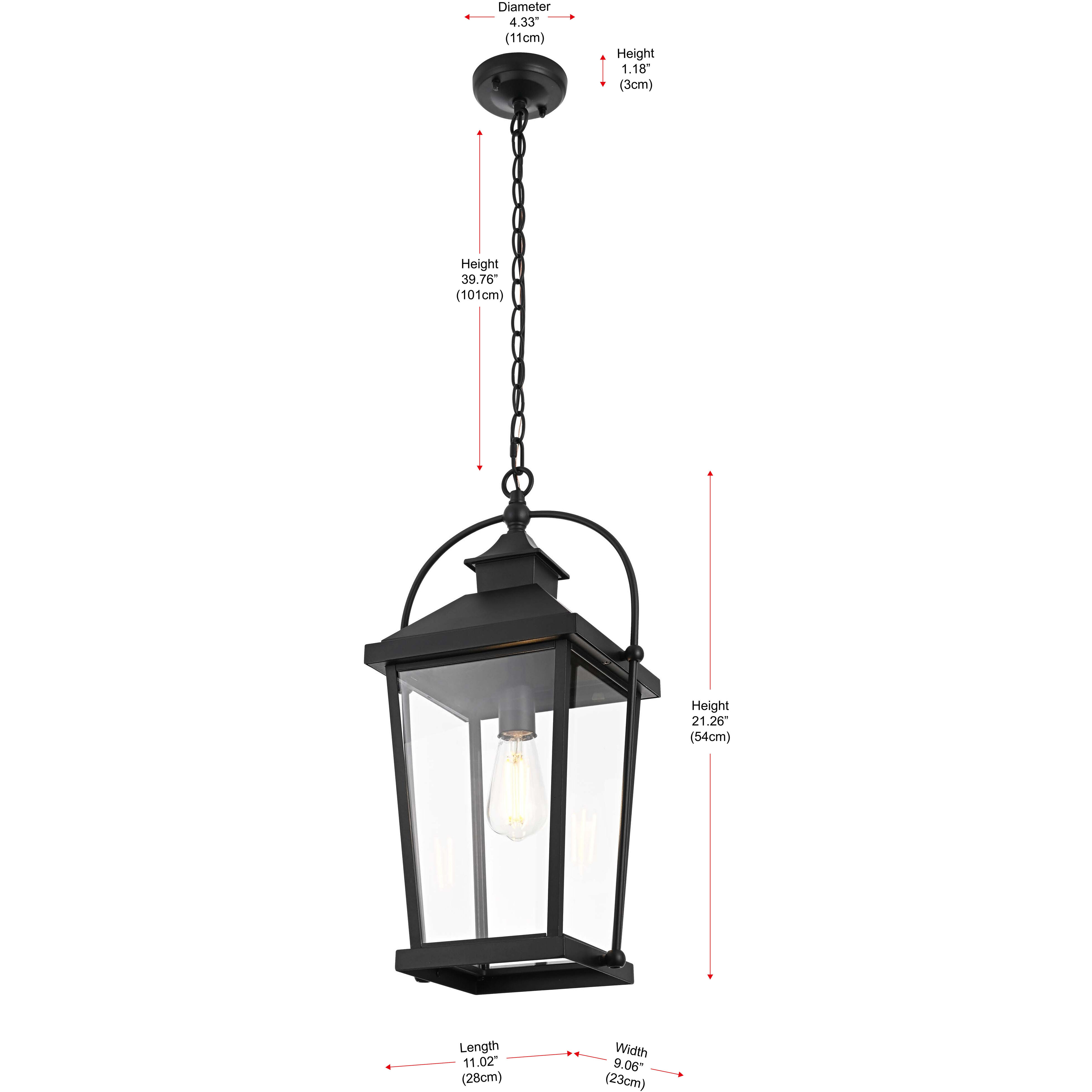 Luz 1 Light 9 inch Black Outdoor Pendant