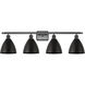 Ballston Dome 4 Light 38 inch Matte Black Bath Vanity Light Wall Light