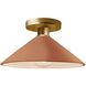 Radiance 1 Light 11.75 inch Adobe and Polished Brass Semi Flush Ceiling Light