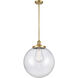 Franklin Restoration Beacon 1 Light 16 inch Satin Gold Pendant Ceiling Light in Incandescent, Seedy