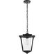 York 1 Light 10 inch Black Outdoor Pendant