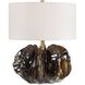 Jaudon 23 inch 150 watt Chocolate Brown and Bronze with Brass Table Lamp Portable Light