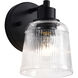 Grayson 5 inch Matte Black Vanity Wall Light
