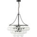 Alora Mood Faye 6 Light 24.13 inch Matte Black Chandelier Ceiling Light in Clear Ribbed Glass