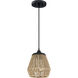 Romain 1 Light 9 inch Earth Black Mini Pendant Ceiling Light 
