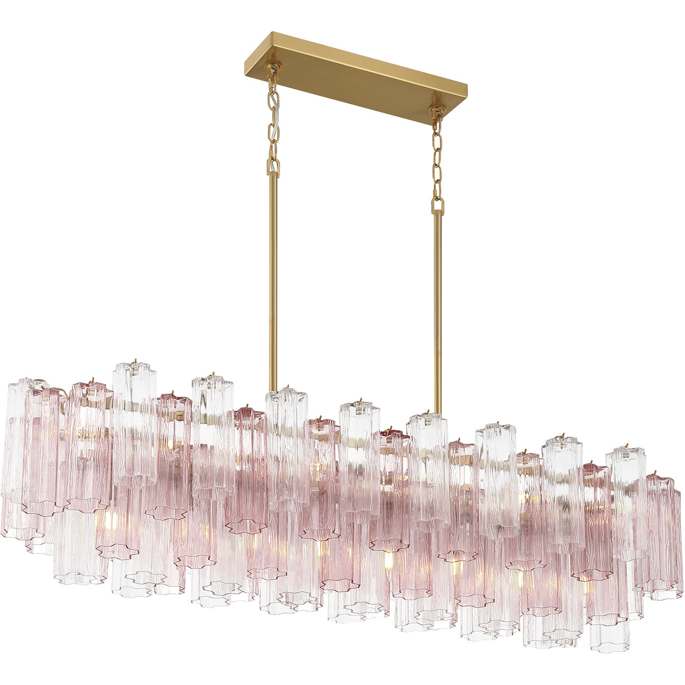 Addis 14 Light 51.75 inch Aged Brass Linear Chandelier Ceiling Light in Spring