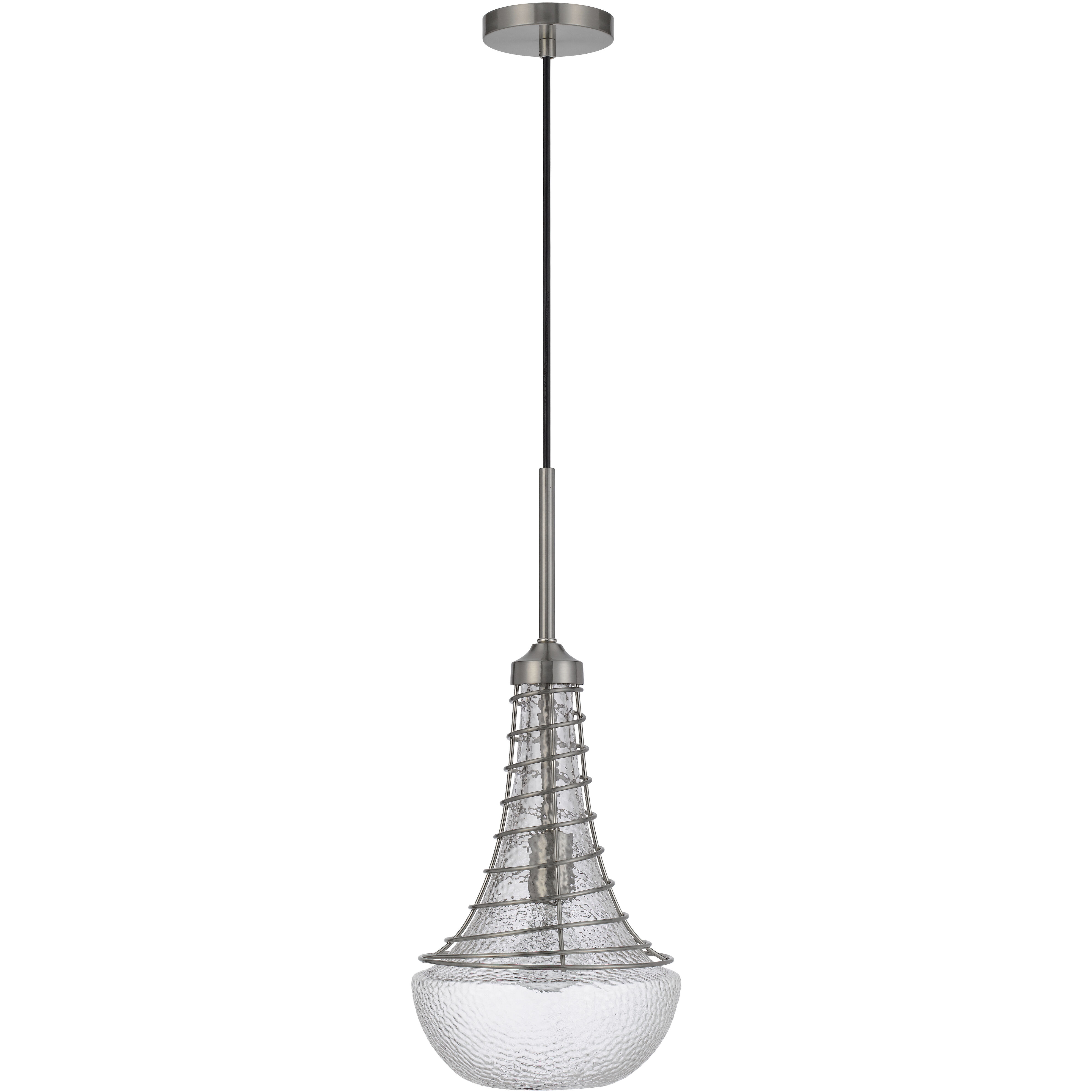 Baraboo 1 Light 14.25 inch Brushed Steel and Silver Mini Pendant Ceiling Light