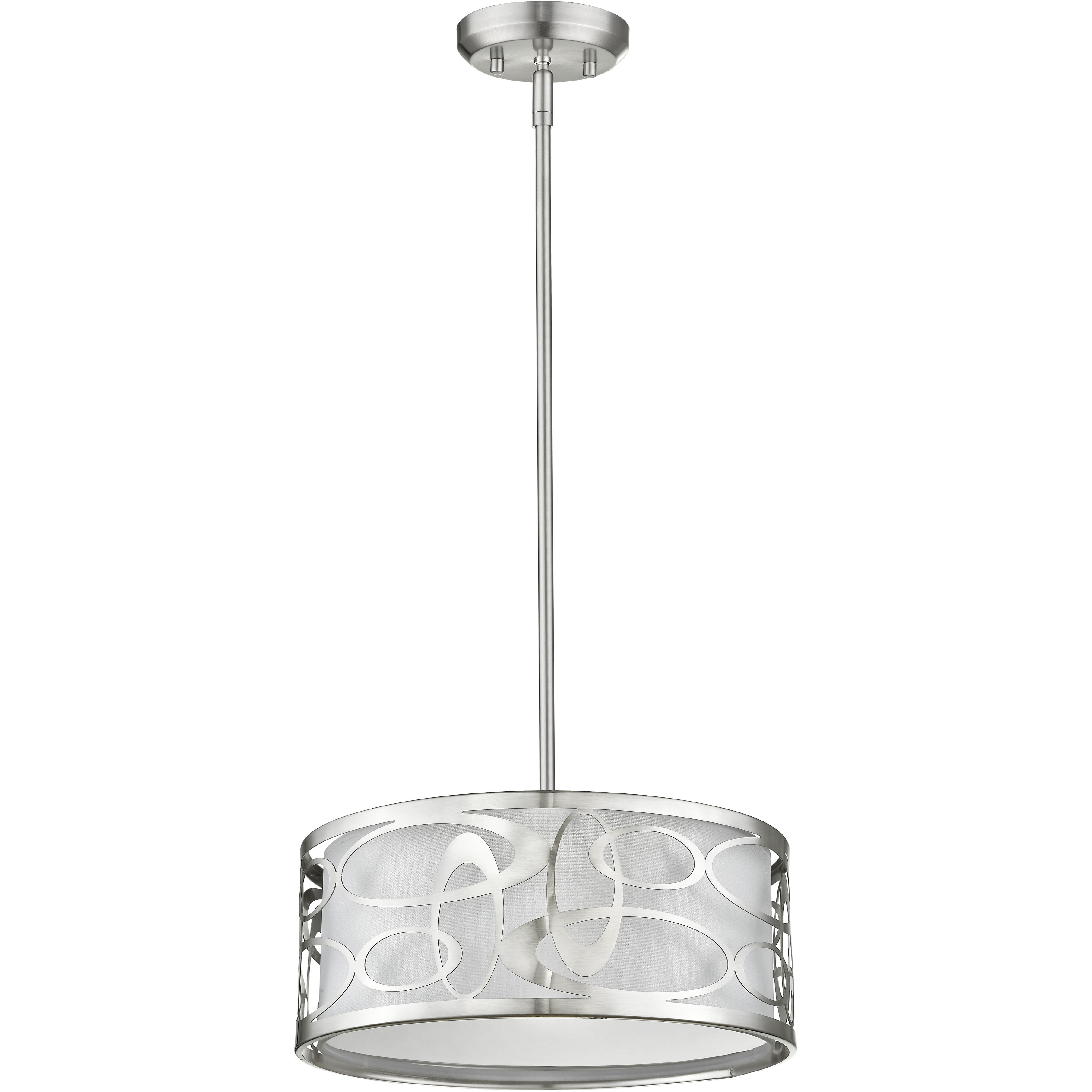 Opal 3 Light 14 inch Brushed Nickel Pendant Ceiling Light