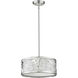 Opal 3 Light 14 inch Brushed Nickel Pendant Ceiling Light