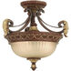 Villa Verona 2 Light 15 inch Verona Bronze with Aged Gold Leaf Accents Convertible Inverted Pendant/Ceiling Mount Ceiling Light