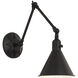 Morgan 24 inch 60.00 watt Matte Black Task Sconce Wall Light