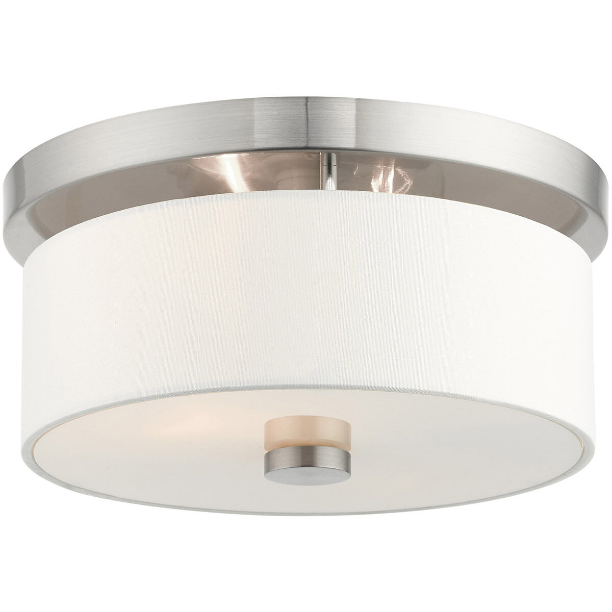 Meridian 2 Light 11 inch Brushed Nickel Flush Mount Ceiling Light