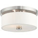 Meridian 2 Light 11 inch Brushed Nickel Flush Mount Ceiling Light