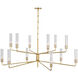 AERIN Casoria LED 56.5 inch Hand-Rubbed Antique Brass Two Tier Chandelier Ceiling Light, Grande