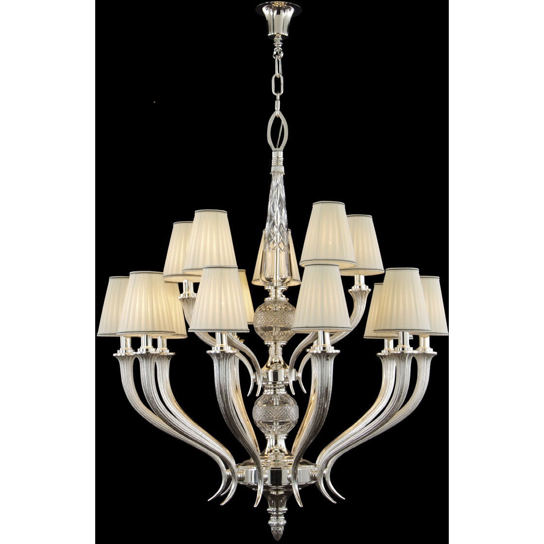 Mariner Luxury LED 40.16 inch Antique Silver Plated Chandelier Ceiling Light