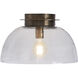 Liliane 1 Light 15 inch Clear Hammered Glass Flush Mount Ceiling Light