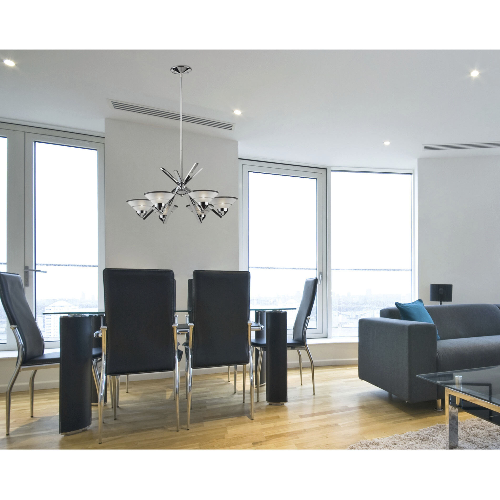 Refraction LED 26 inch Polished Chrome Chandelier Ceiling Light