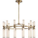 Edwin LED 37.5 inch Vintage Brass Chandelier Ceiling Light