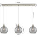 Ballston Athens Deco Swirl 3 Light 39.5 inch Brushed Satin Nickel Linear Pendant Ceiling Light
