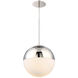 Punk LED 14 inch Polished Nickel Pendant Ceiling Light in 2700K, 14in.