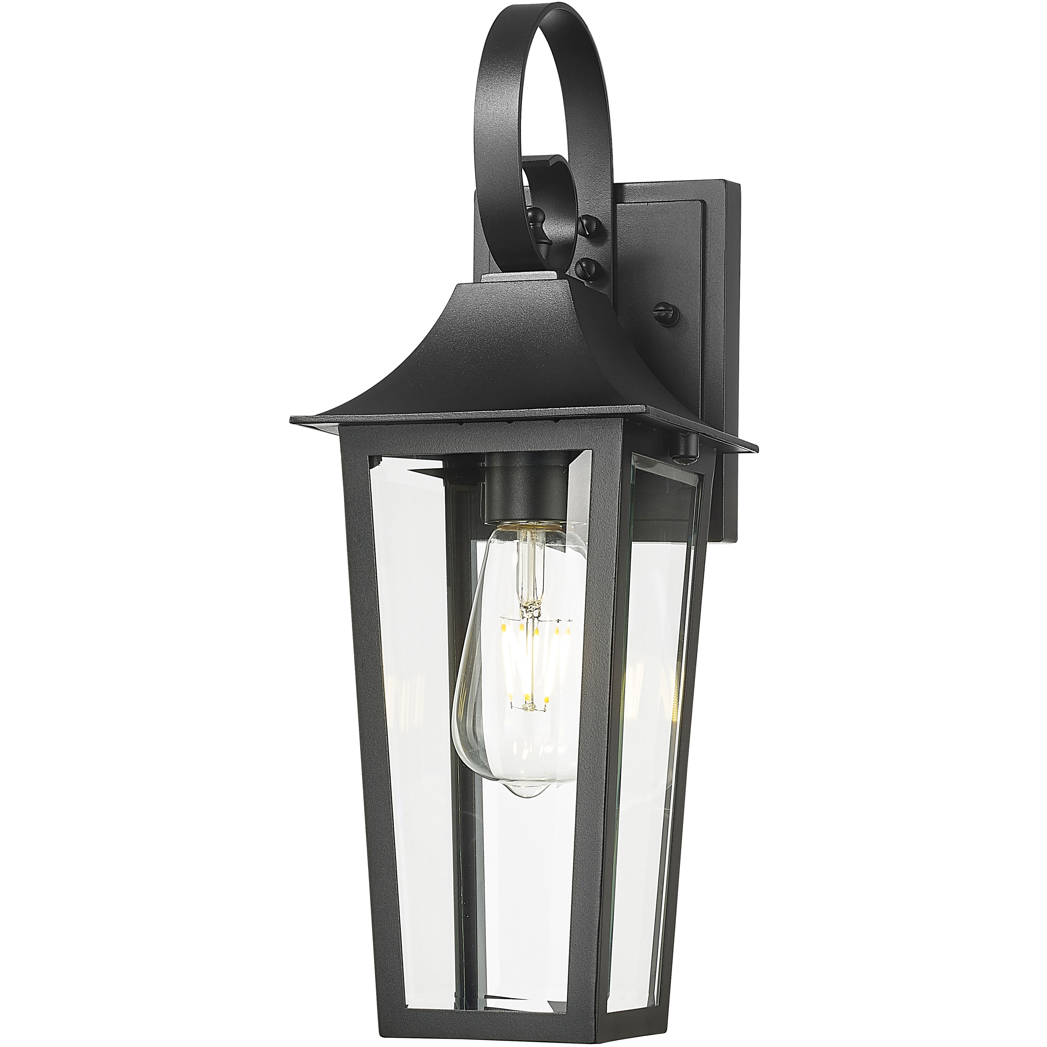 Gannon 1 Light 17.25 inch Black Outdoor Wall Light