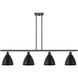 Ballston Dome 4 Light 48 inch Matte Black Island Light Ceiling Light