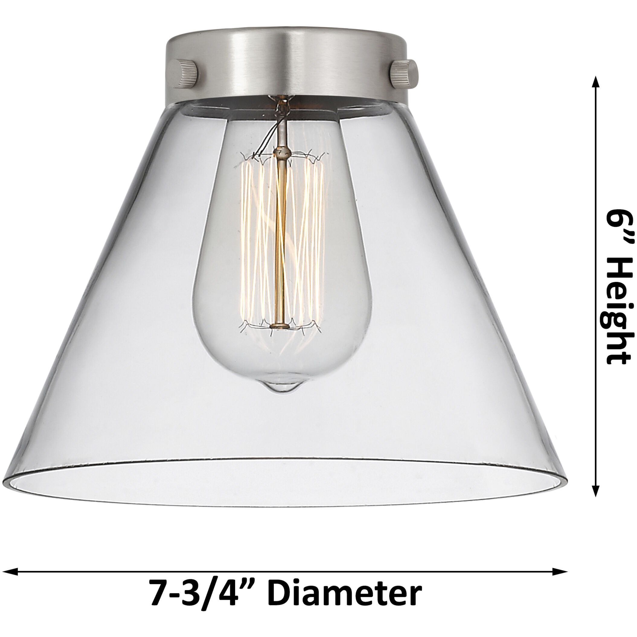 Franklin Restoration Large Cone 1 Light 8 inch Satin Gold Semi-Flush Mount Ceiling Light in Seedy Glass, Franklin Restoration