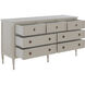 Caroline Cerused White and Painted Burlap Dresser
