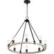 Paxton 8 Light 27 inch Noir and Weathered Oak Chandelier Ceiling Light