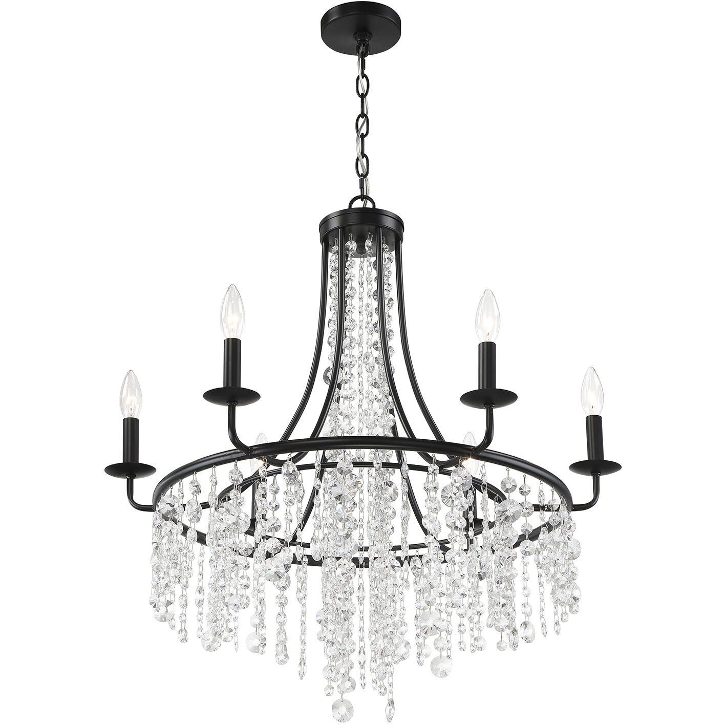 Gabrielle 6 Light 28 inch Matte Black Chandelier Ceiling Light