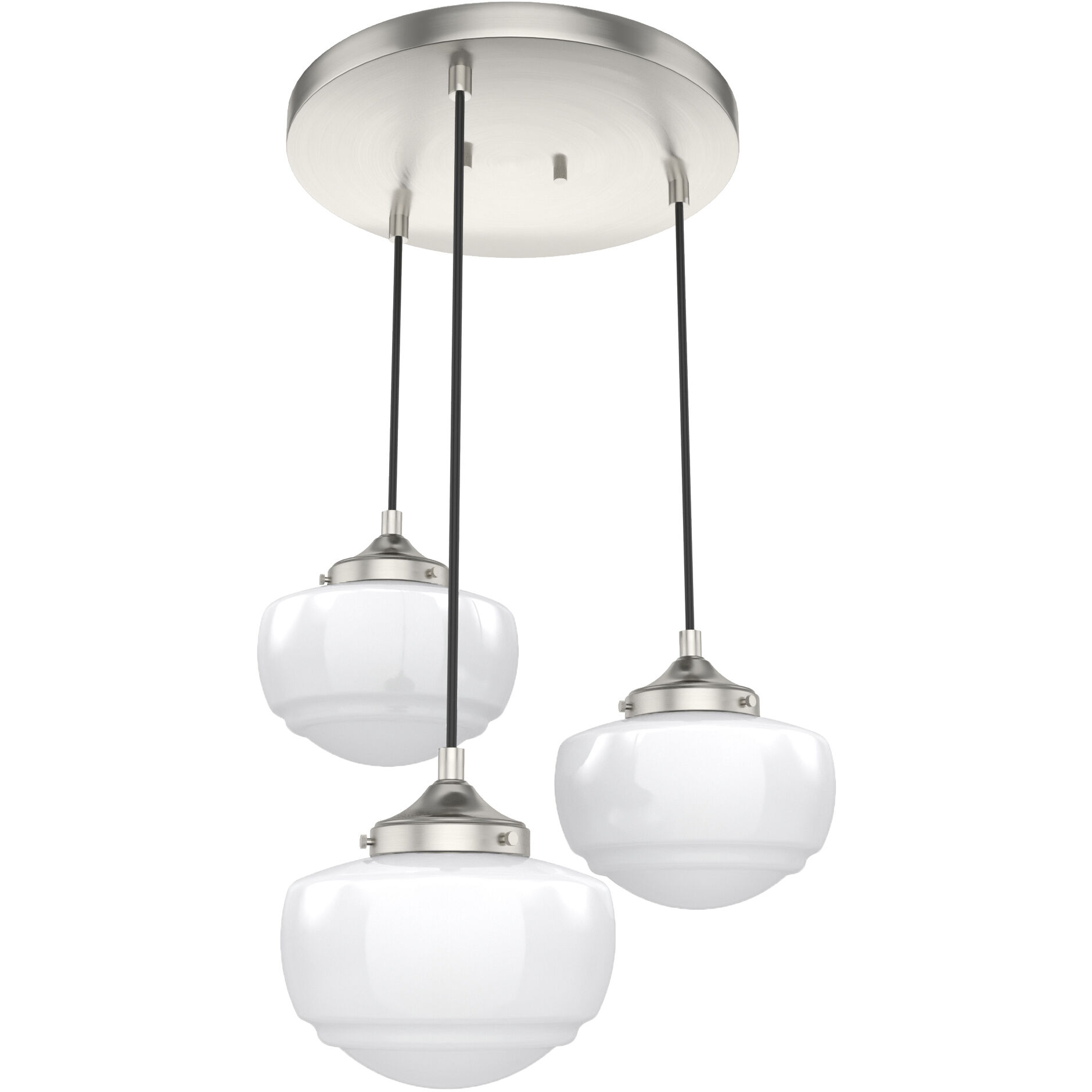 Saddle Creek 3 Light 17.25 inch Brushed Nickel Round Cluster Pendant Ceiling Light