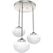 Saddle Creek 3 Light 17.25 inch Brushed Nickel Round Cluster Pendant Ceiling Light