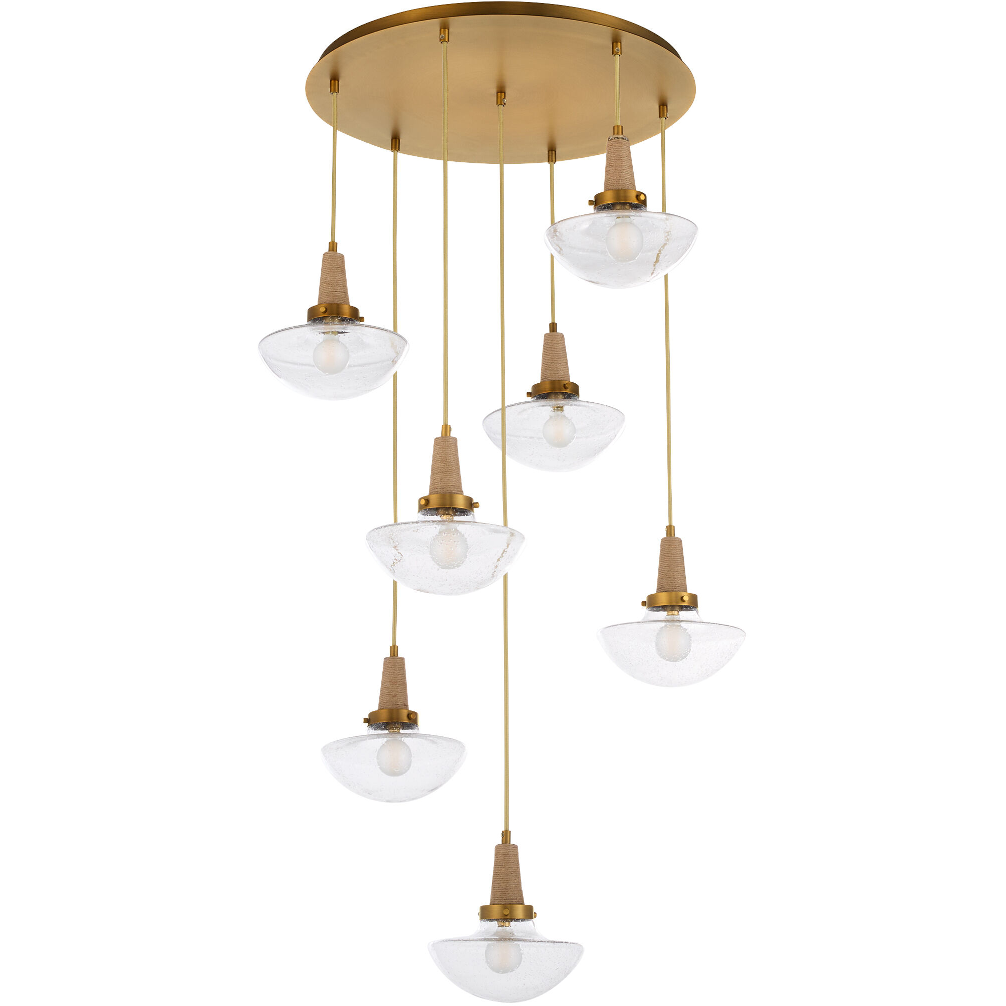 Stockport 7 Light 26.25 inch Brushed Brass Pendant Ceiling Light