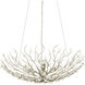 Shinju 4 Light 28.5 inch Contemporary Silver Leaf Bowl Chandelier Ceiling Light, Aviva Stanoff Collection