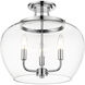 Joliet 3 Light 15.75 inch Chrome Semi Flush Mount Ceiling Light