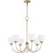 Celeste 6 Light 28 inch Aged Silver Leaf Chandelier Ceiling Light, Satin Opal