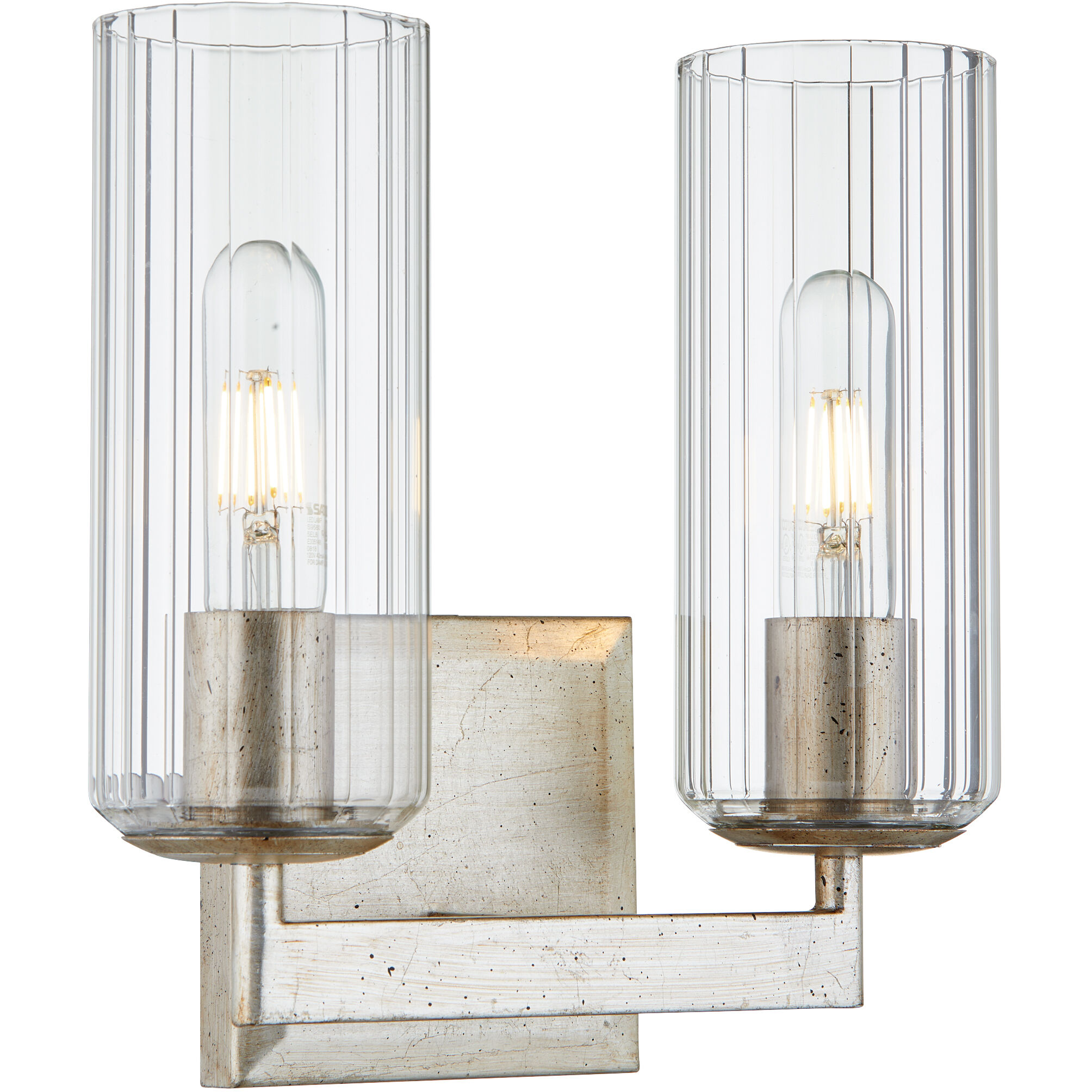 Merrick 2 Light 10 inch Aged Silver Leaf Vanity Light Wall Light