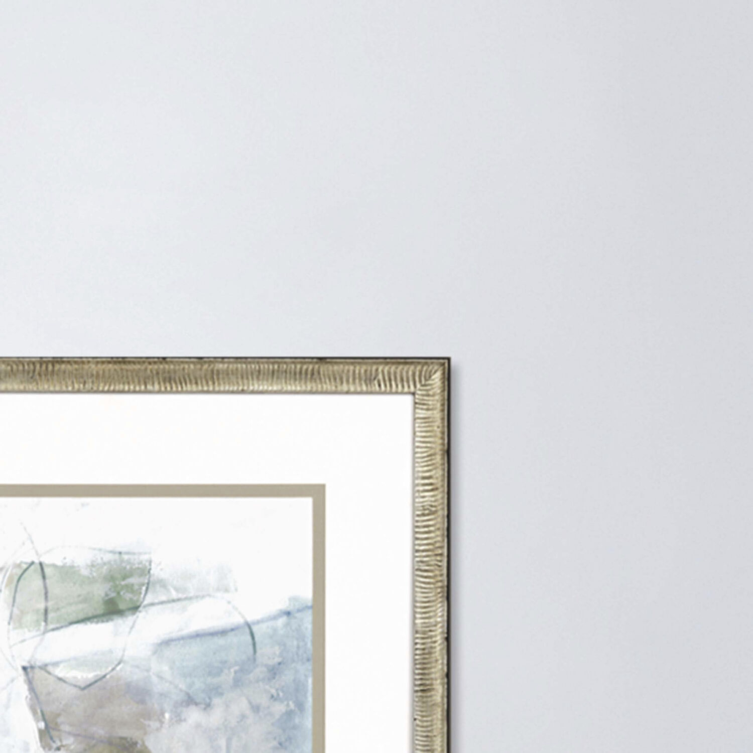 Pebble Coast White and Blue and Green and Beige Framed Art