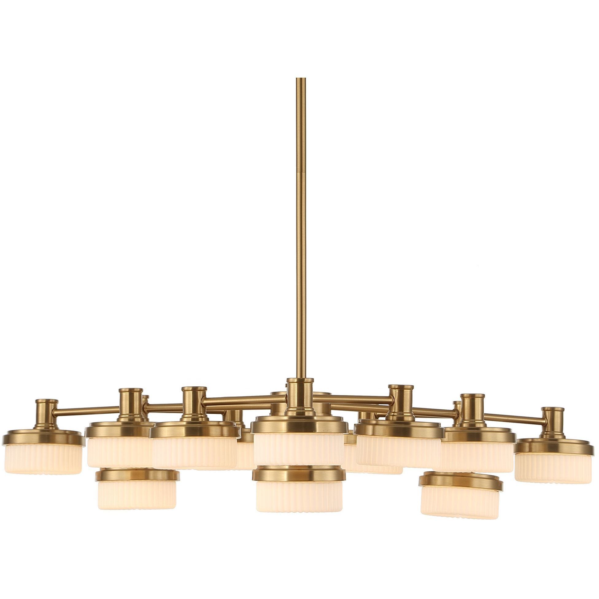 Wedge 12 Light 40.63 inch Warm Brass Chandelier Ceiling Light