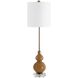 Sienna 36 inch 150.00 watt Caramel Brown Seeded Glass with Crystal and Brushed Antique Brass Buffet Lamp Portable Light