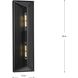 Bristol 2 Light 24 inch Matte Black Outdoor Wall Lantern