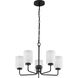 Merry 5 Light 22 inch Matte Black Chandelier Ceiling Light
