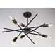 Halsted 6 Light 24.25 inch Black and Satin Brass Pendant Ceiling Light