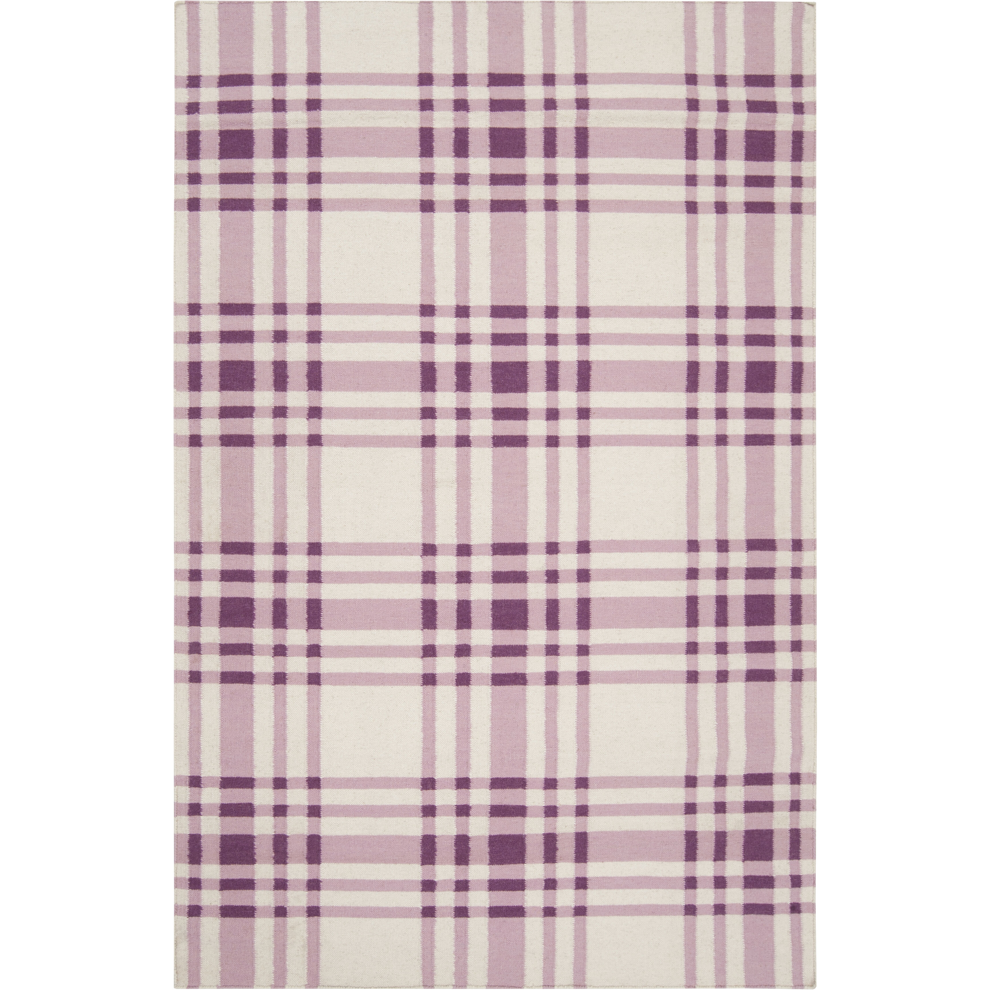 Happy Cottage 96 X 60 inch Pale Pink, Bright Purple, Cream Rug