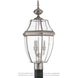 Lancaster 3 Light 24 inch Antique Brushed Nickel Outdoor Post Lantern