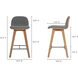 Napoli 34 inch Grey Counter Stool