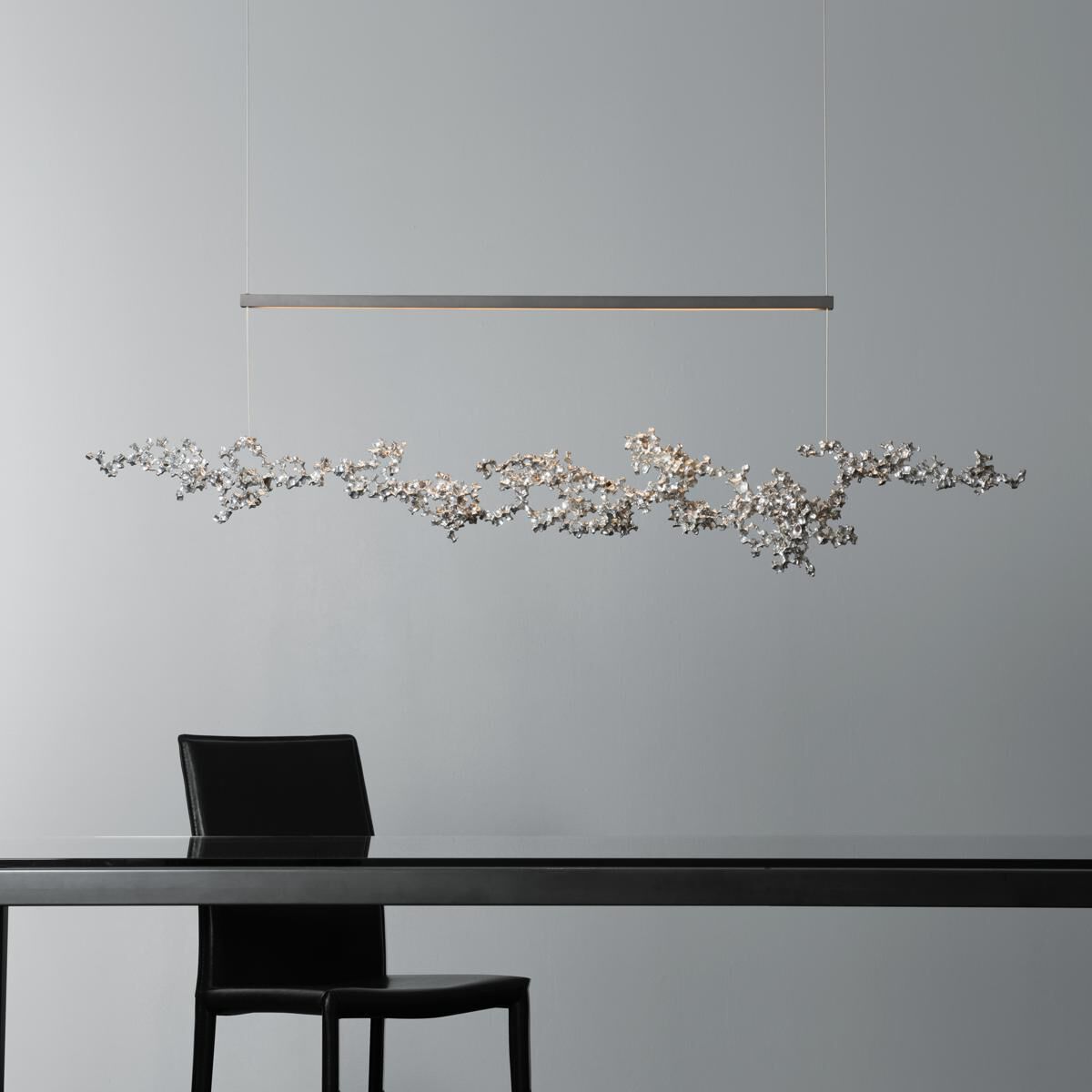 Art + Alchemy Coral LED 9 inch Dark Smoke with Sterling Pendant Ceiling Light in Dark Smoke/Sterling
