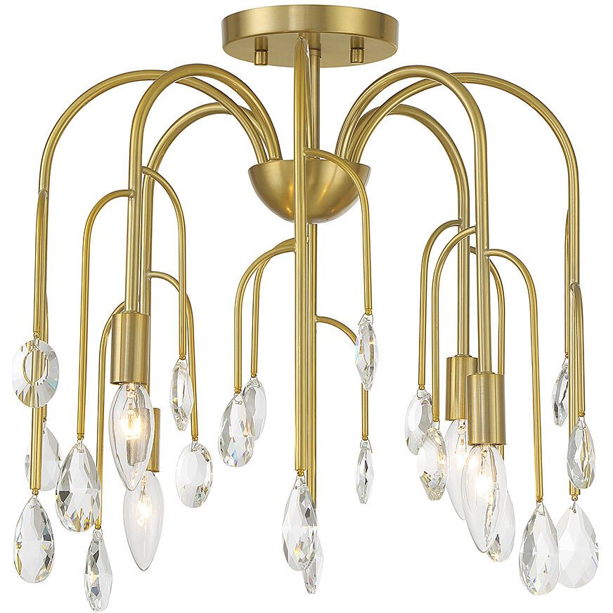 Anholt 4 Light 16.5 inch Noble Brass Convertible Semi-Flush or Pendant Ceiling Light