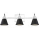 Bette LED 24 inch Polished Nickel and Matte Black Vanity Light Wall Light